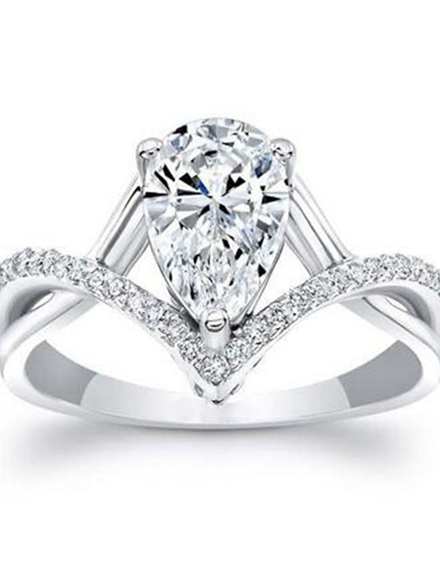 1PC Ring For Women's AAA Cubic Zirconia White Wedding Gift Alloy Classic Heart - LuckyFash™