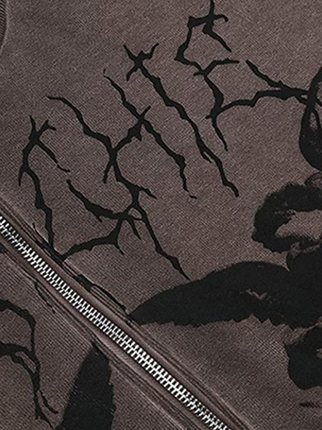 Hoodie Sweatshirt Zip Up Blue Light Brown Dark Gray Graphic Long Sleeve M L XL XXL XXXL for Women - LuckyFash™