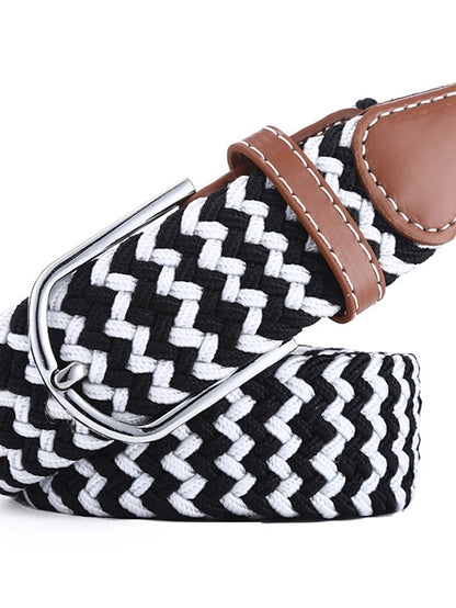 Women's Belt Canvas leather Black And White Blue and White Blue white red Black rice coffee Black Waist Belt Street Casual Color Block / Spring / Summer / Winter - LuckyFash™