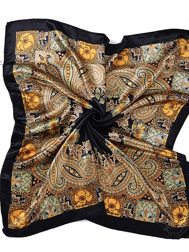 New Fashion Women Silk Scarf Square Holiday Print Head Scarfs Female Satin Hijab Scarves Shawl Wrap Lady Headband Foulard - LuckyFash™