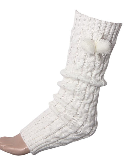 lolita socks autumn and winter new japanese socks boots twist with hair ball thin thigh sets wholesale female - LuckyFash™