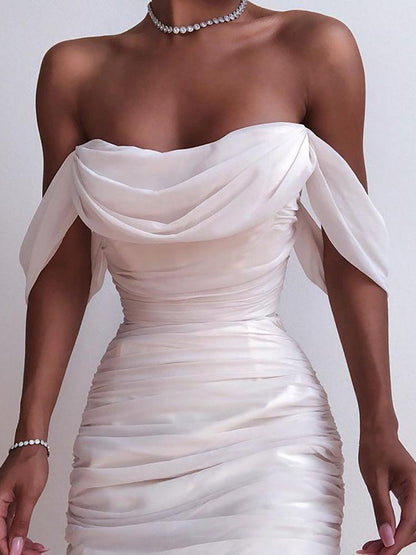 Women Boatneck Backless Strapless Dress - LuckyFash™