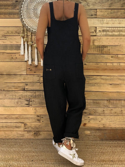 Women Casual Solid Color Suspender Jumpsuit - LuckyFash™