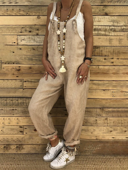 Women Casual Solid Color Suspender Jumpsuit - LuckyFash™