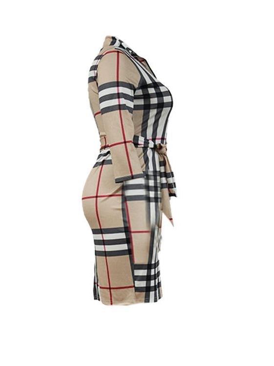 Women' Fall Slim Plaid Dress - LuckyFash™