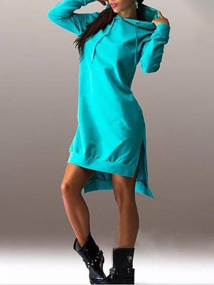 Women Hoodied Long Sleeves Dress - LuckyFash™