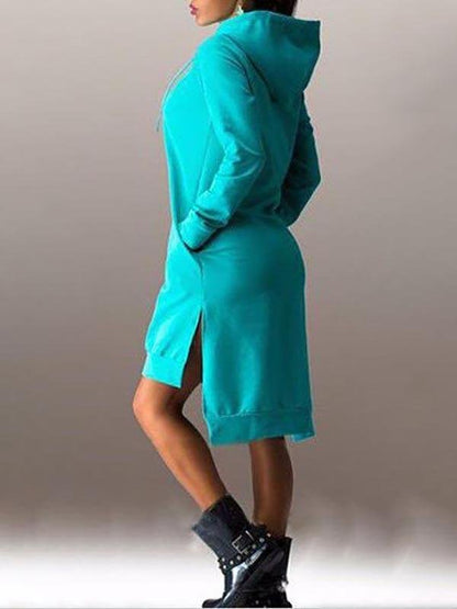Women Hoodied Long Sleeves Dress - LuckyFash™