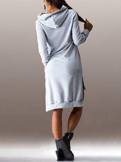Women Hoodied Long Sleeves Dress - LuckyFash™