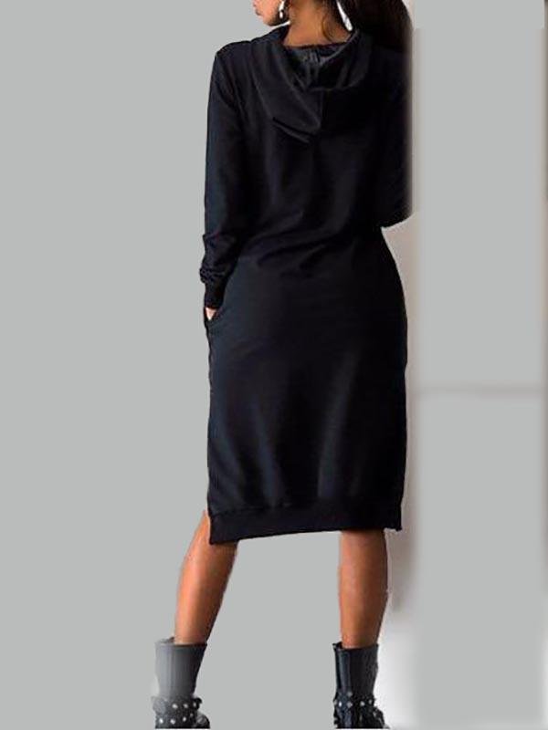 Women Hoodied Long Sleeves Dress - LuckyFash™