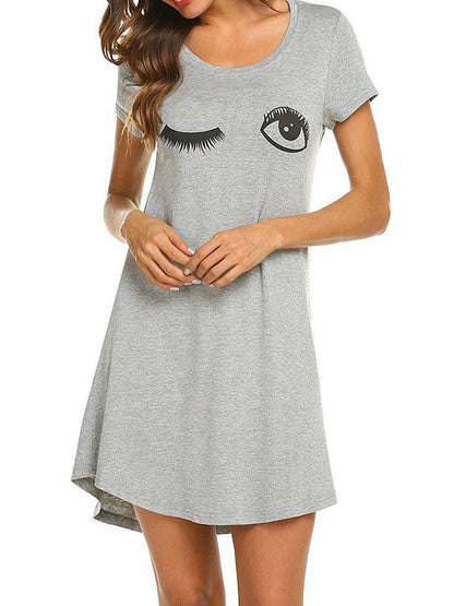 Women Print Pajama Dress - LuckyFash™