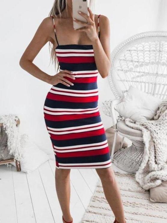 Women Stripe Slip Dress - LuckyFash™