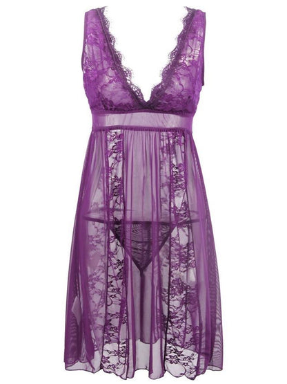 Women Transparent Lace Sling Nightdress - LuckyFash™