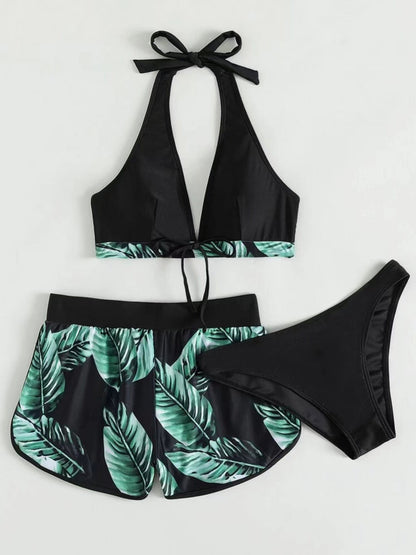Women's Bikinis Ruffle Print Shorts Swimsuit Bikini Set - LuckyFash™