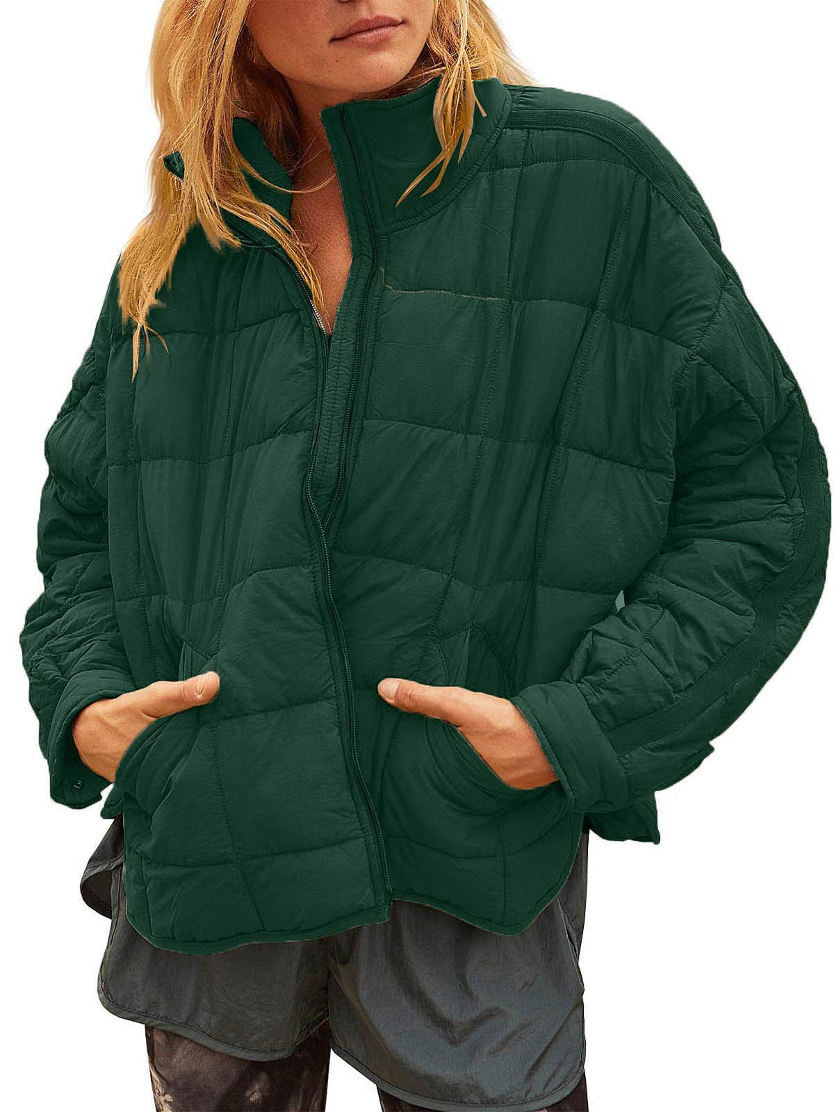 Coats Casual Solid Color Zipper Long Sleeve Coat - LuckyFash™