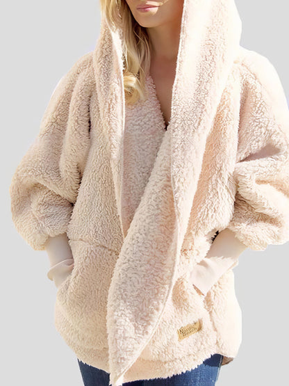 Women's Coats Fashion Furry Hooded Pocket Coat - LuckyFash™