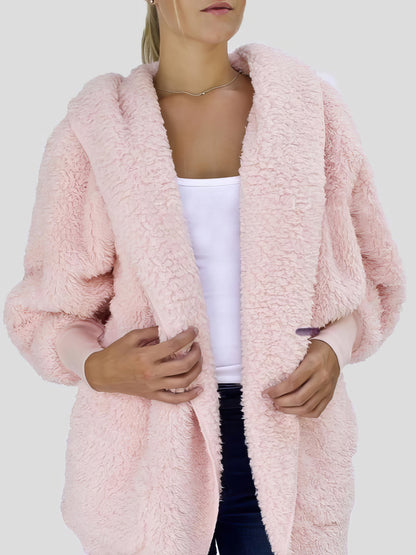 Women's Coats Fashion Furry Hooded Pocket Coat - LuckyFash™