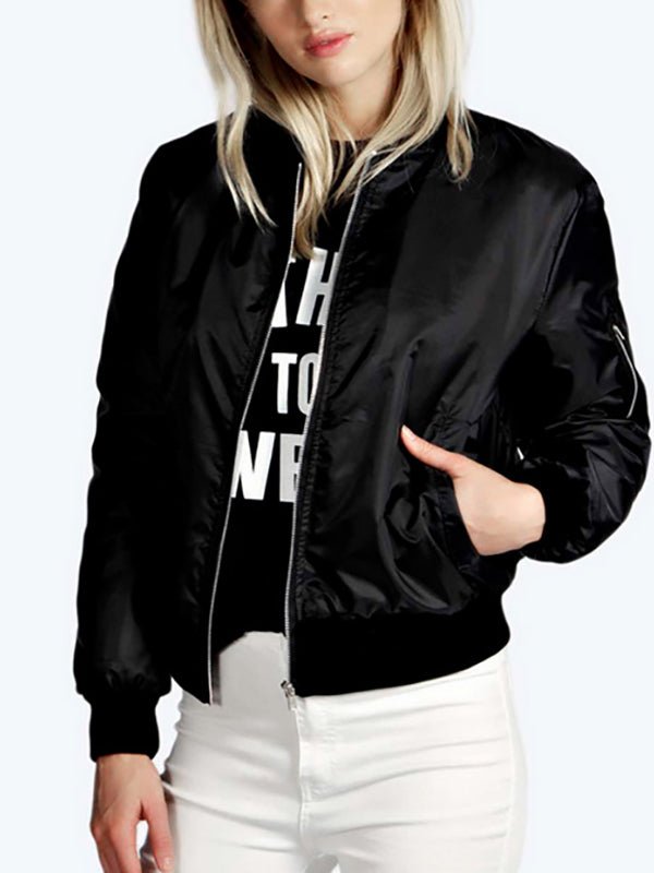 Coats Fashion Zipper Solid Color Long Sleeve Coat - LuckyFash™