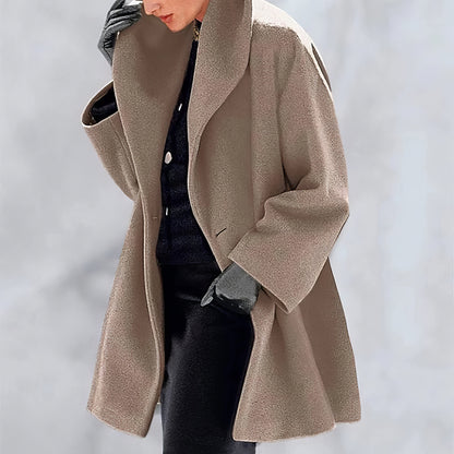 Coats Loose Solid Button Hooded Woolen Coat - LuckyFash™