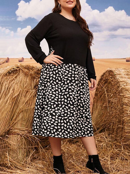 Women's Crew Neck Plus Size Dress - LuckyFash™
