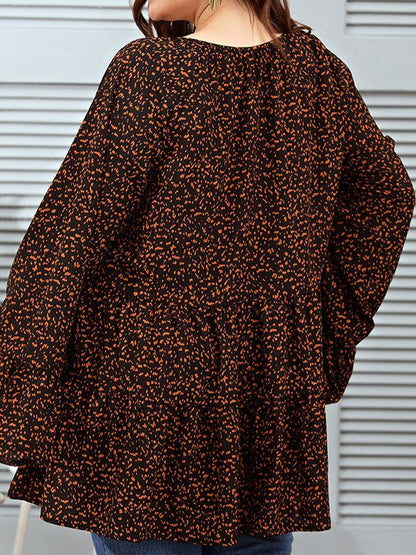 Dresses Leopard-Print Long Sleeve Mini Dress - LuckyFash™