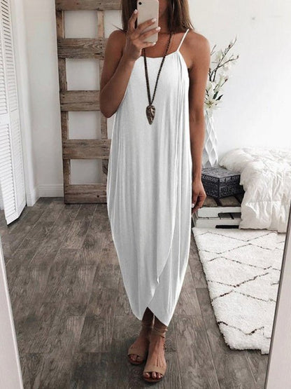 Dresses Loose Solid Knitted Irregular Dress - LuckyFash™