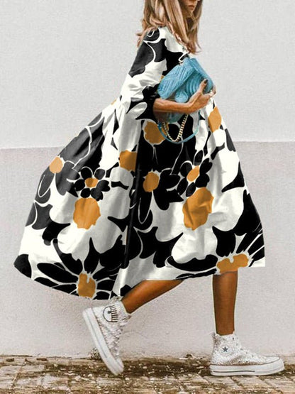 Dresses Loose Sweet Print Mid Sleeve Dress - LuckyFash™