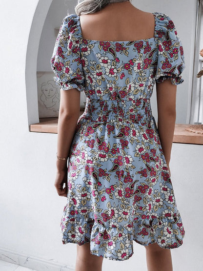 Dresses New Sweet Casual Ruffle Short-Sleeved Mini Dress - LuckyFash™