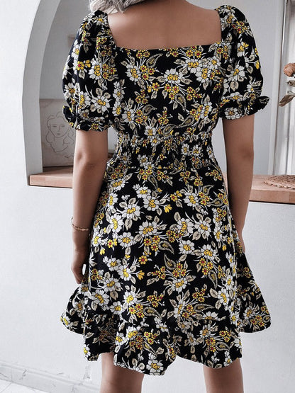 Dresses New Sweet Casual Ruffle Short-Sleeved Mini Dress - LuckyFash™