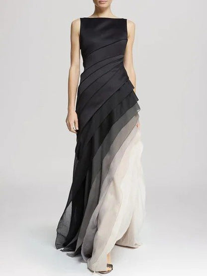 Dresses Ombre Layered High Waist Irregular Dress - LuckyFash™