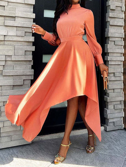 Dresses Turtleneck Long Sleeve Irregular Dress - LuckyFash™