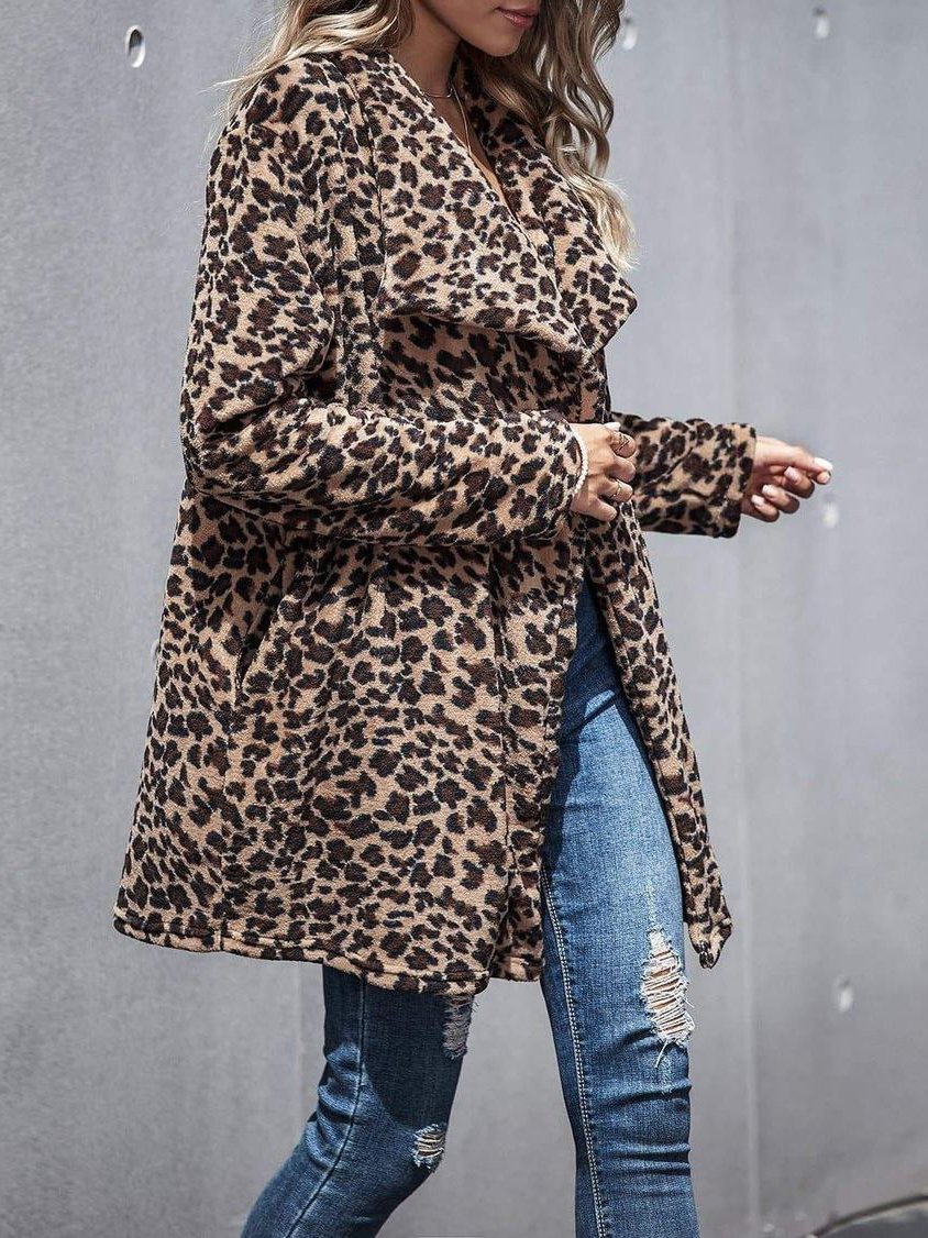 Women's Fake Fur Leopard Print Coats - LuckyFash™