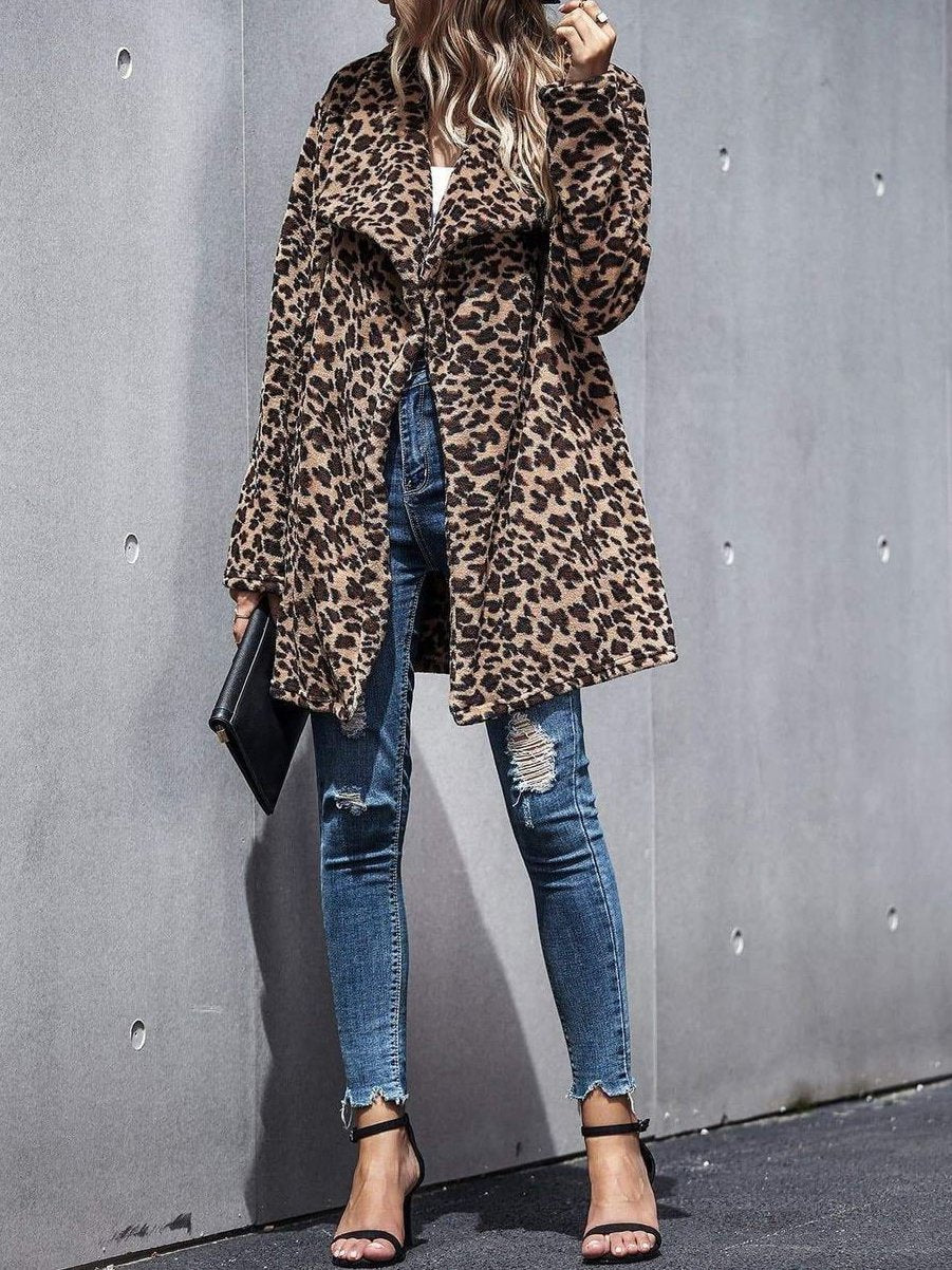 Women's Fake Fur Leopard Print Coats - LuckyFash™