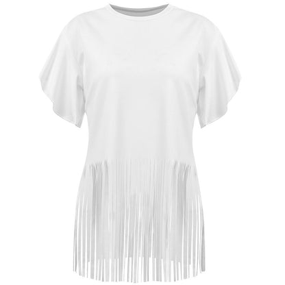 Women's Falbala Pure Color Top with Tassels - LuckyFash™