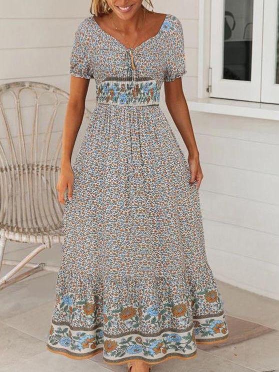 Women's floral midi dress - LuckyFash™