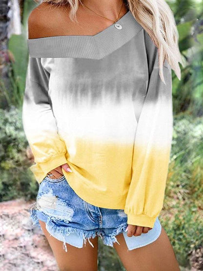 Women's Gradient V-neck T-shirt - LuckyFash™