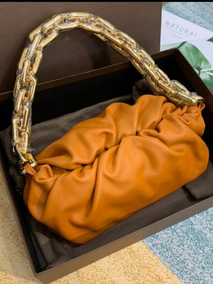 Women's Handbags Chain Cloud Pleated Leather Underarm Bag - LuckyFash™