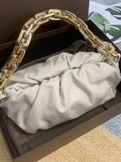 Women's Handbags Chain Cloud Pleated Leather Underarm Bag - LuckyFash™