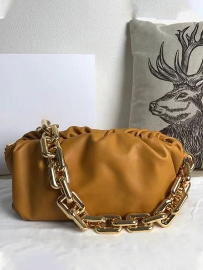 Women's Handbags Chain Cloud Pleated Leather Underarm Bag - LuckyFash™