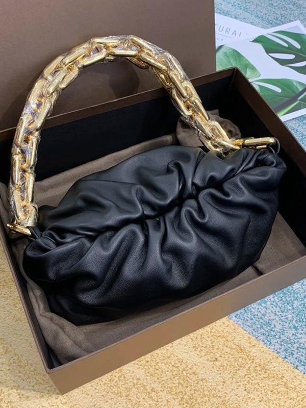 Women's Handbags Chain Cloud Pleated Leather Underarm Bag - LuckyFash™