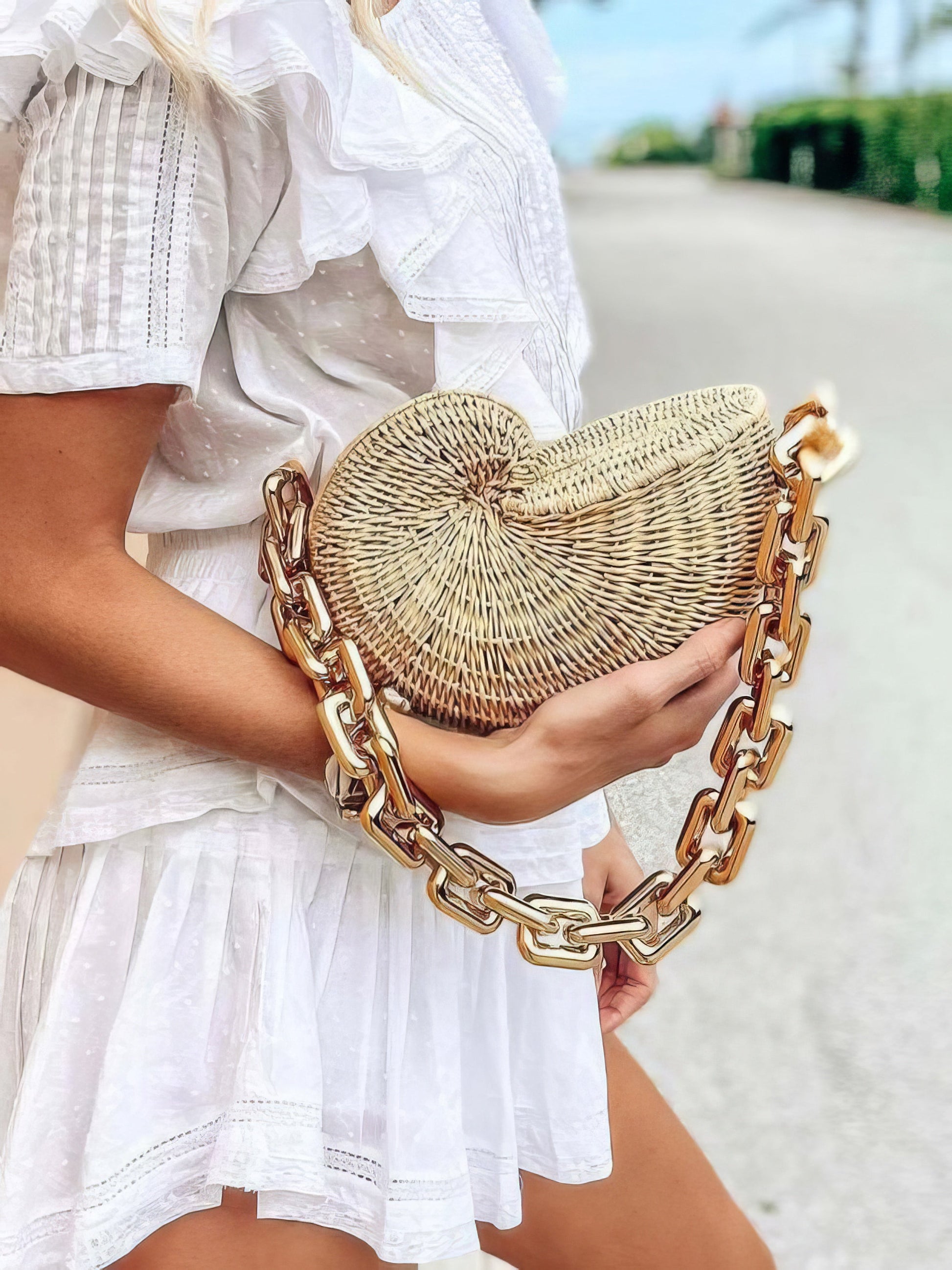 Handbags Conch Shell Shape Rattan Chain Shoulder Bag - LuckyFash™