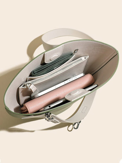 Women's Handbags Fashion Simple Leather Crossbody Bucket Bag - LuckyFash™