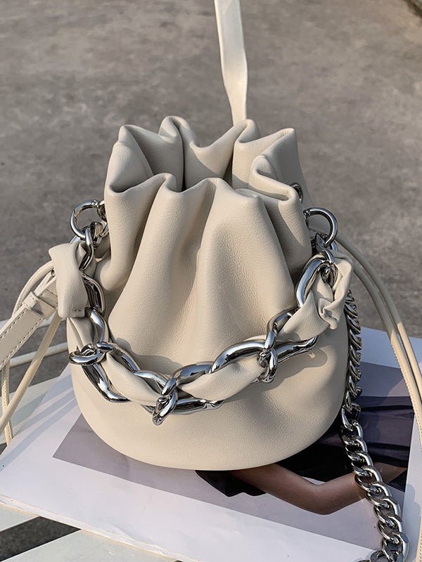 Women's Handbags Hand Drawstring Chain Leather Bucket Bag - LuckyFash™