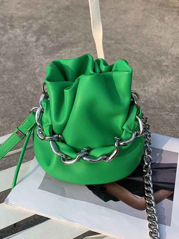 Women's Handbags Hand Drawstring Chain Leather Bucket Bag - LuckyFash™