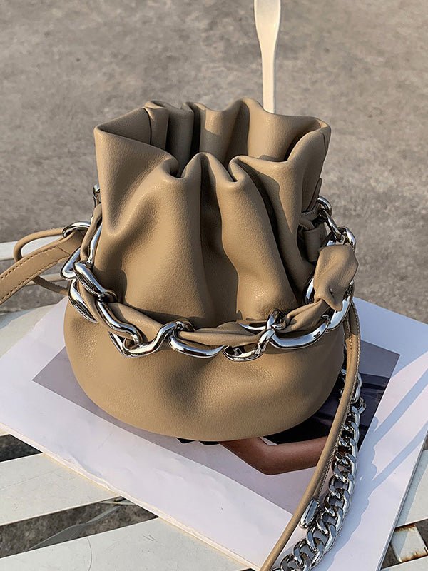 Women's Handbags Hand Drawstring Chain Leather Bucket Bag - LuckyFash™