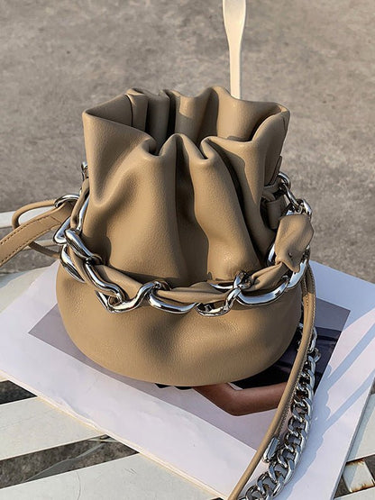 Women's Handbags Hand Drawstring Chain Leather Bucket Bag - LuckyFash™
