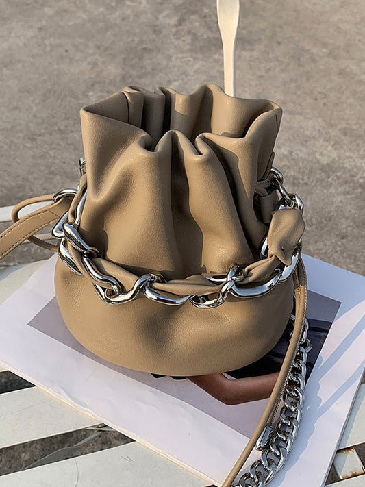 Women's Handbags Hand Drawstring Chain Leather Bucket Bag - LuckyFash™