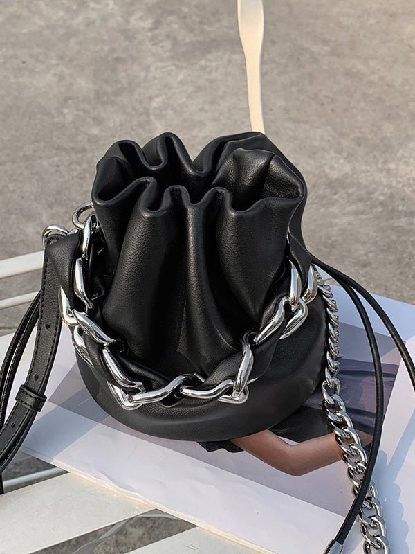 Women's Handbags Hand Drawstring Chain Leather Bucket Bag - LuckyFash™