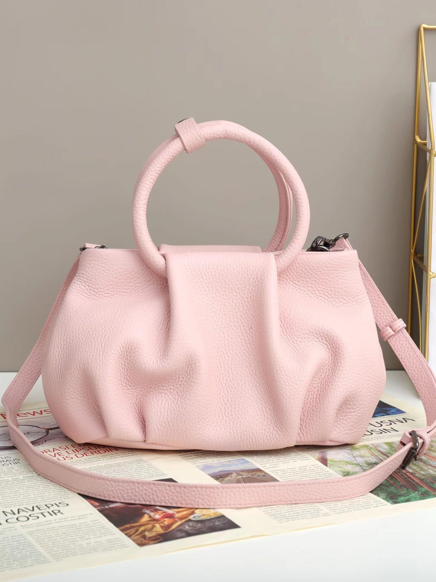 Women's Handbags Leather Crinkle Cloud Tote Crossbody Bag - LuckyFash™