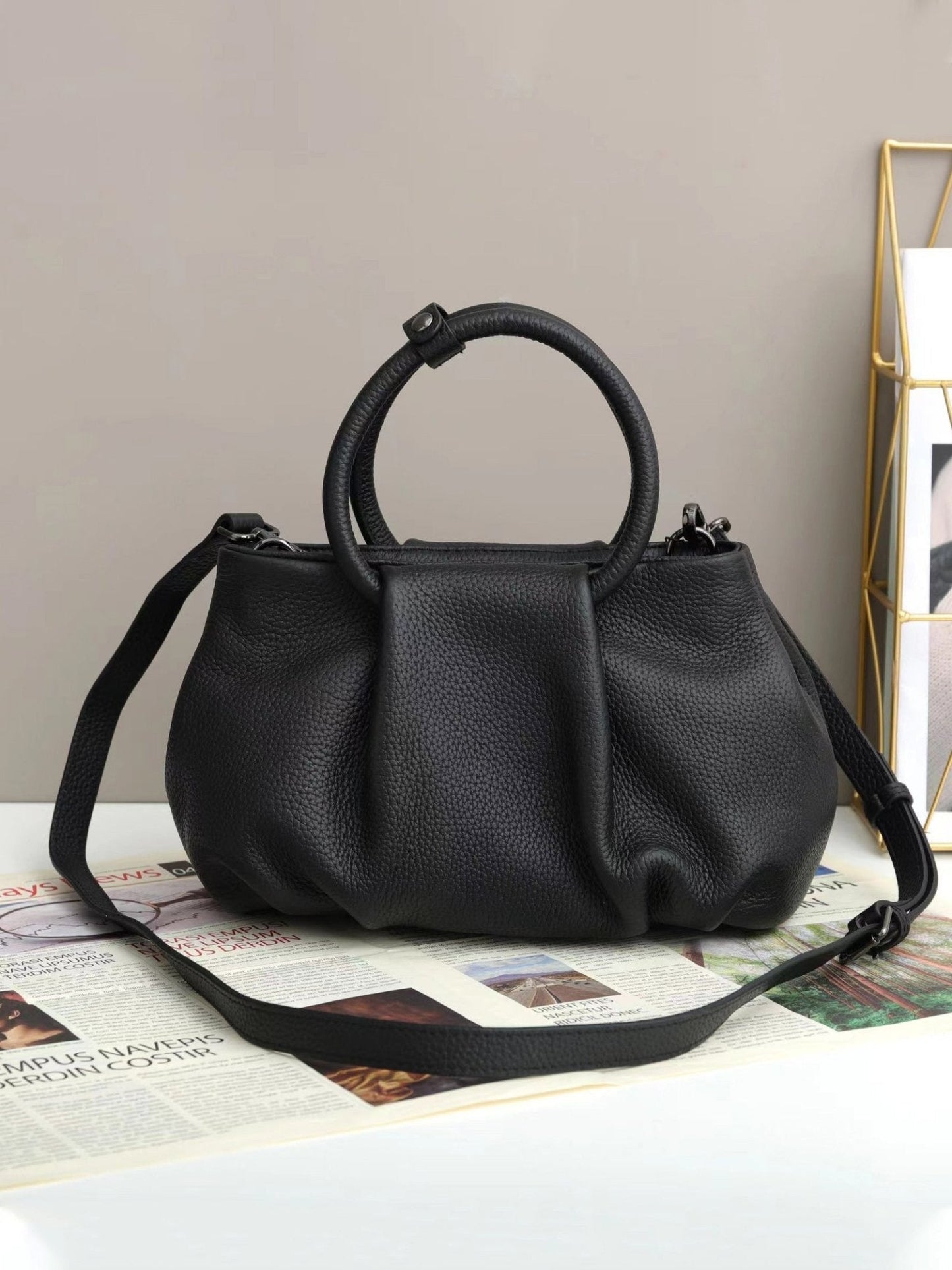 Women's Handbags Leather Crinkle Cloud Tote Crossbody Bag - LuckyFash™