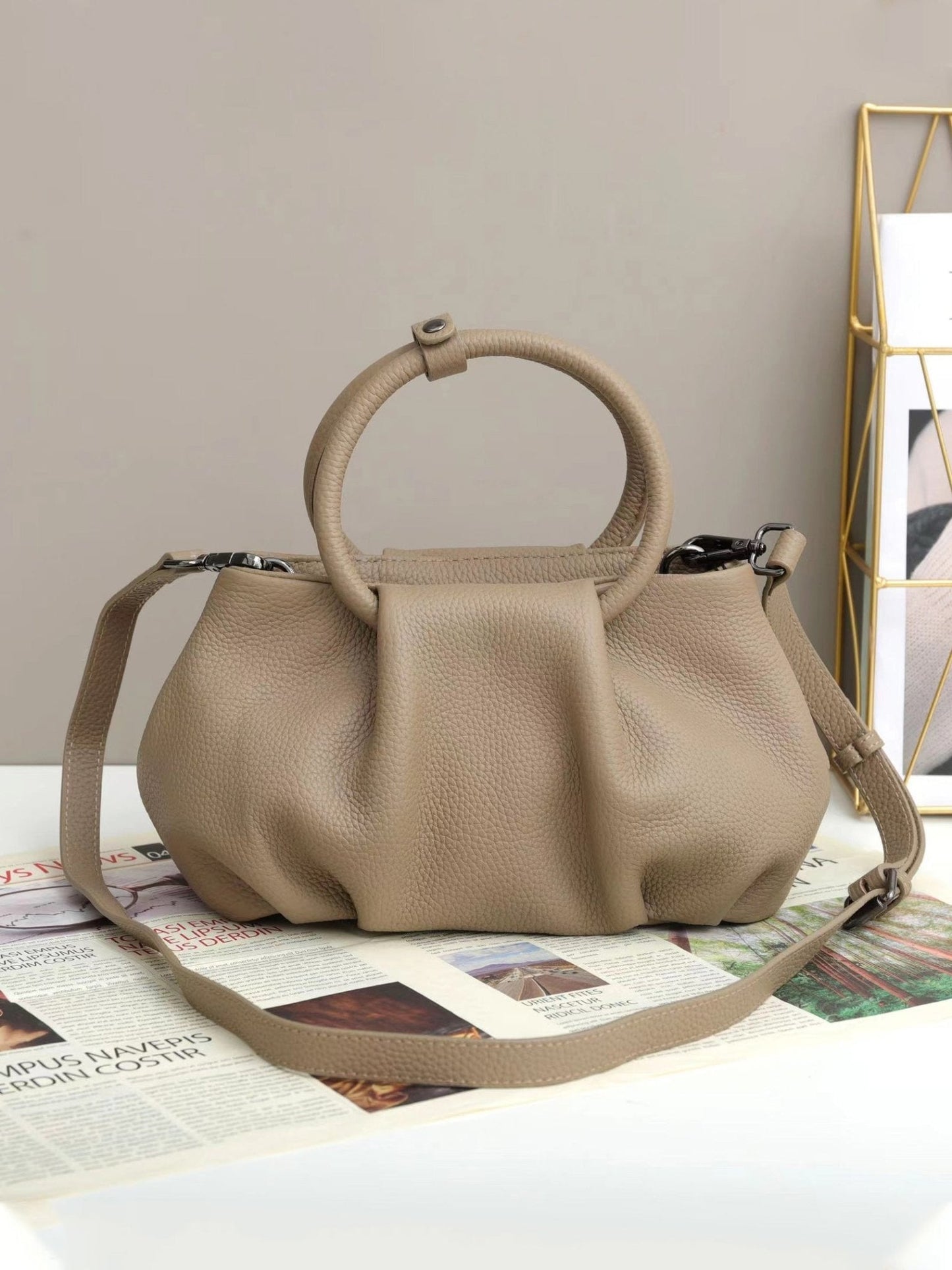 Women's Handbags Leather Crinkle Cloud Tote Crossbody Bag - LuckyFash™